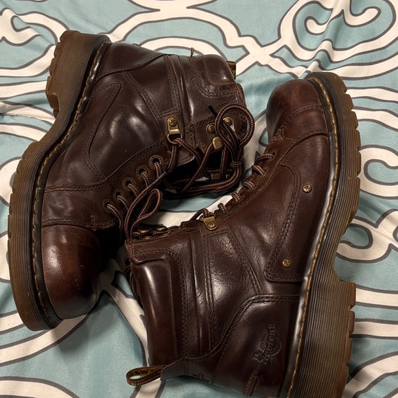 Dr. Martens Dark Brown Men's Leather Boots - Picture 13 of 14